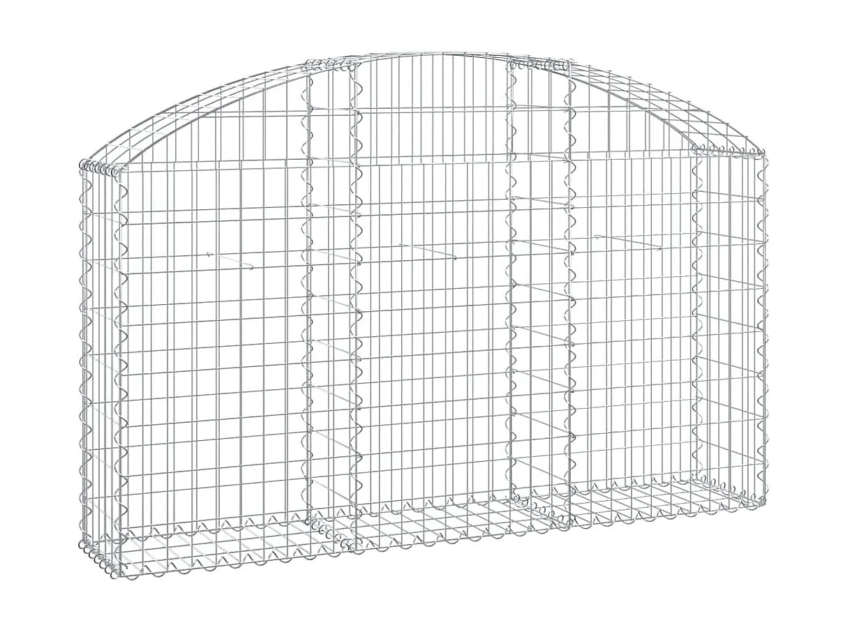 Panier de gabions arqué 150x30x80/100 cm Fer galvanisé WVGQ7192