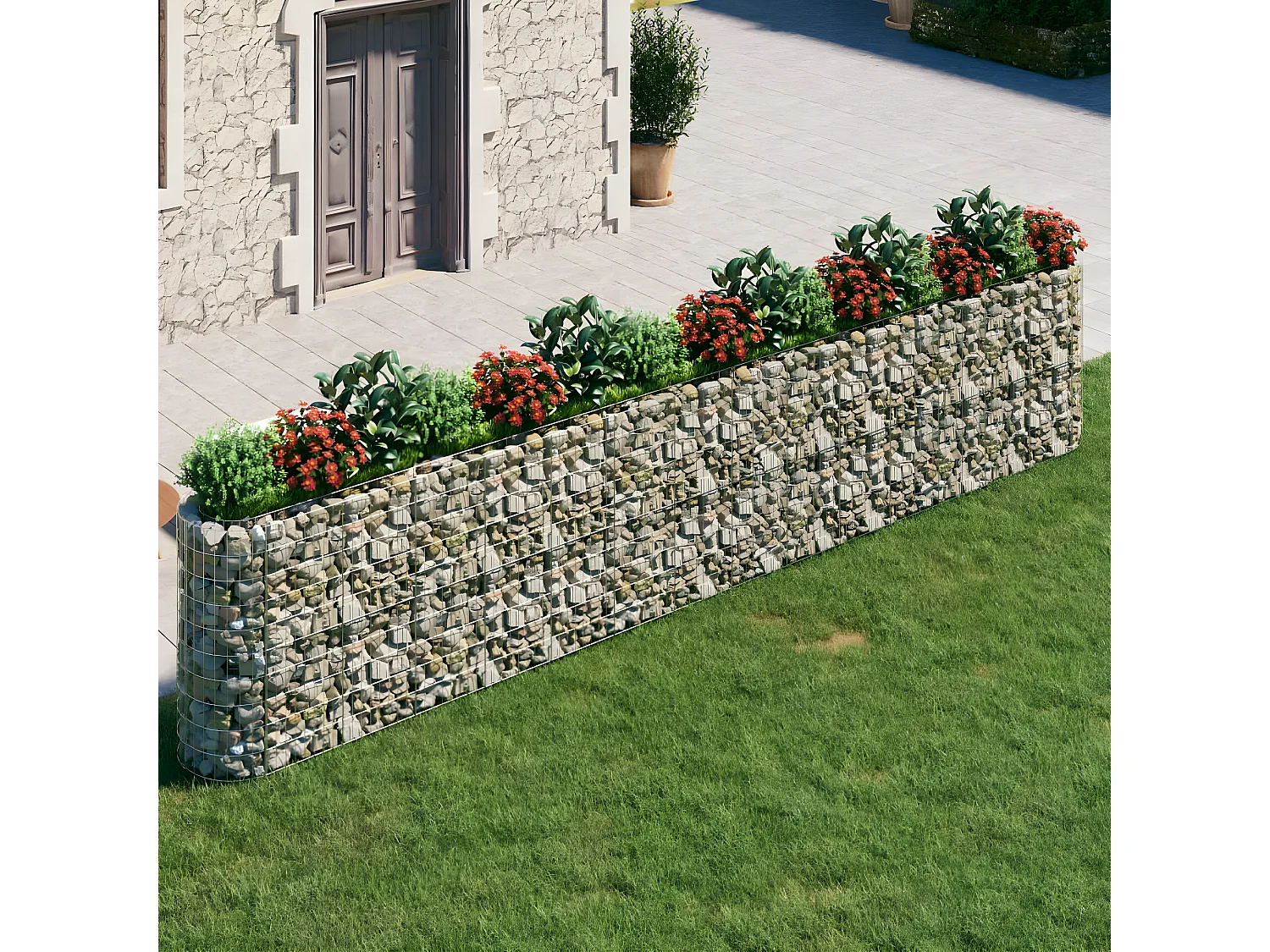 Arriate de gaviones de hierro galvanizado 540x50x100 cm ES33723