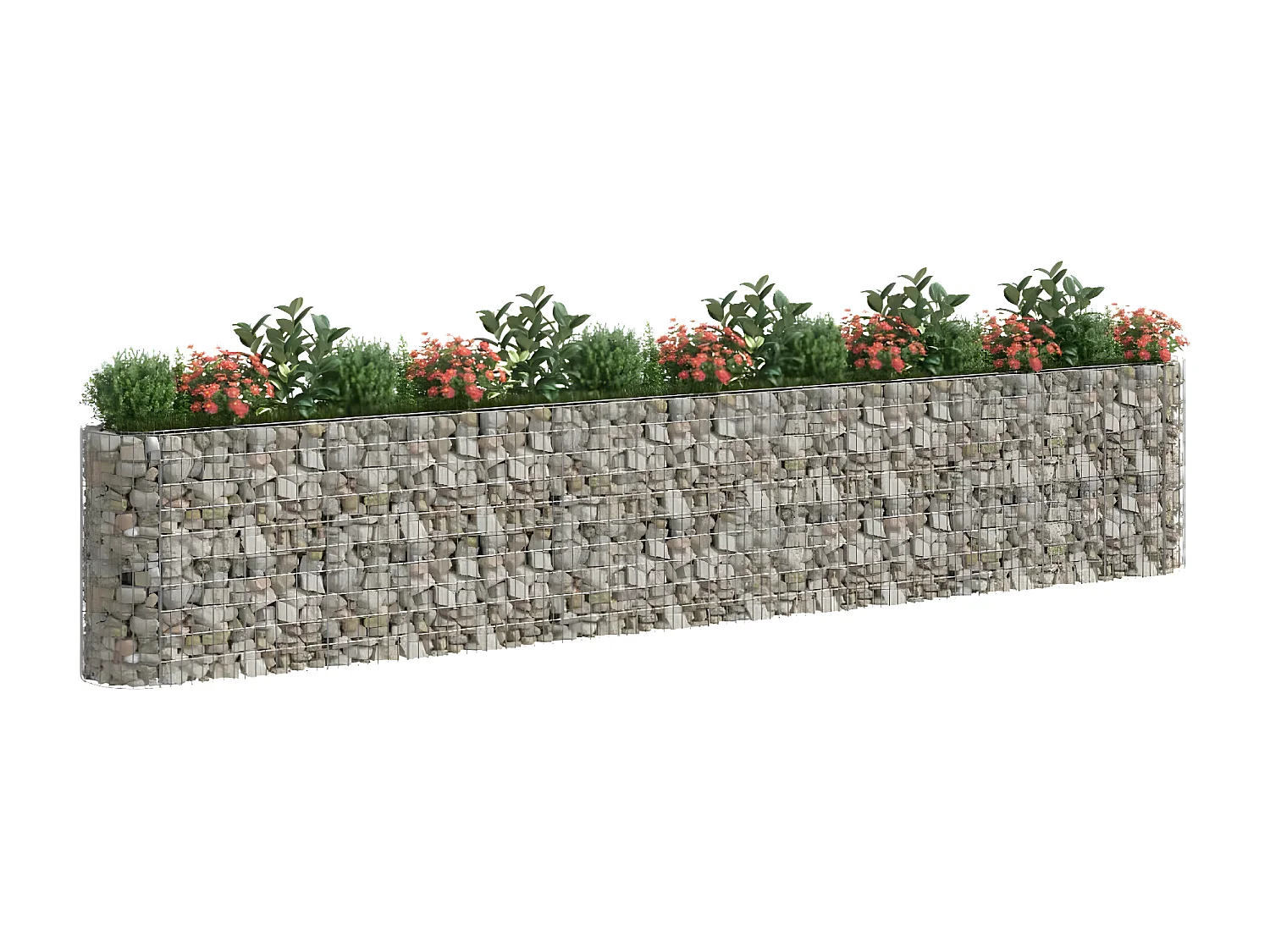 Arriate de gaviones de hierro galvanizado 540x50x100 cm ES33723