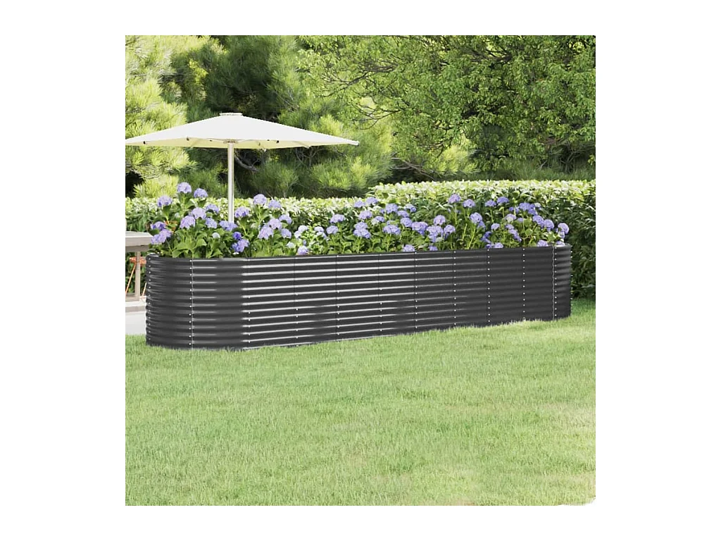 Jardinière Lit surélevé de jardin Acier enduit de poudre Anthracite WVGQ8378