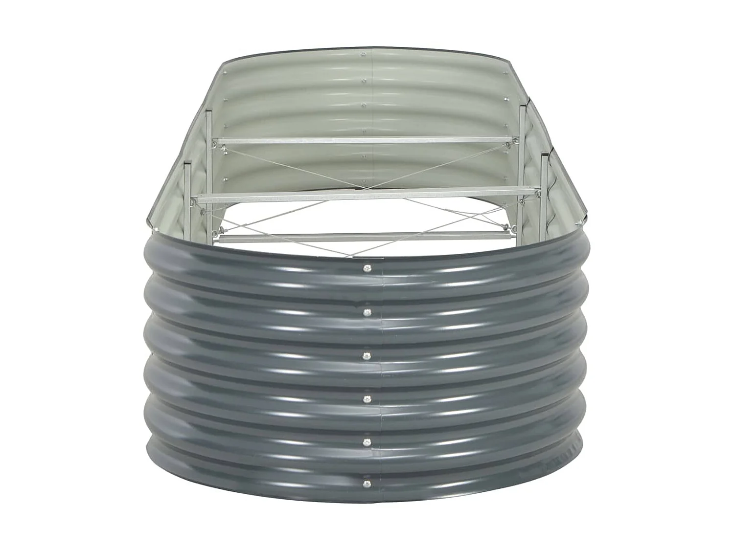 Jardinera de acero galvanizado gris 320x80x44 cm ES43263