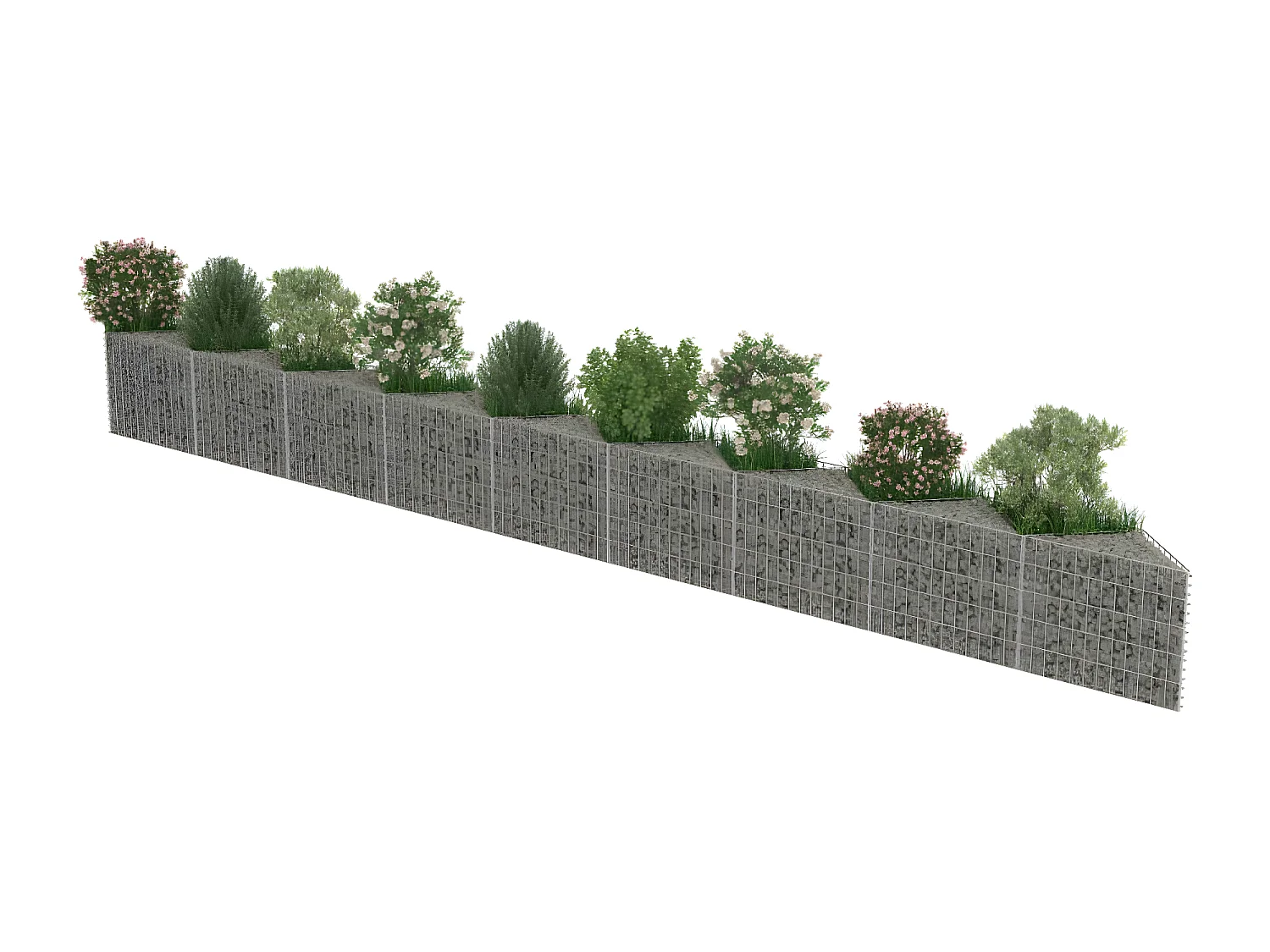 Mur de gabion Acier galvanisé 630 x 30 x 50 cm WVGQ9916