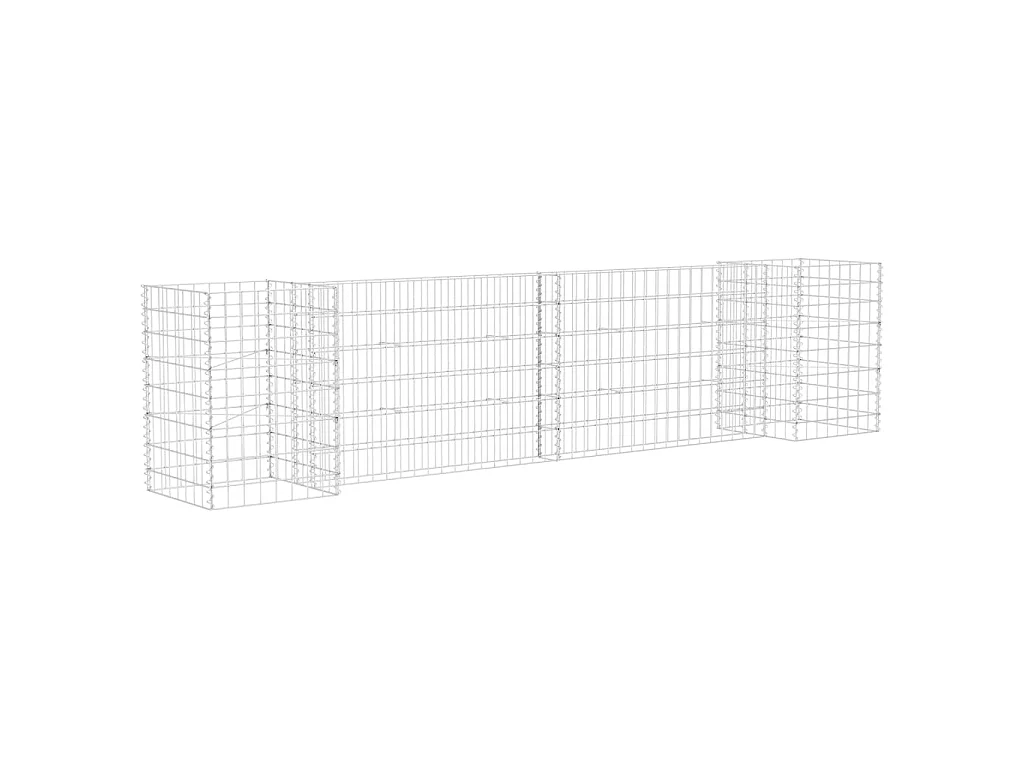 Gabion plantenbak H-vormig 260x40x60 cm staaldraad