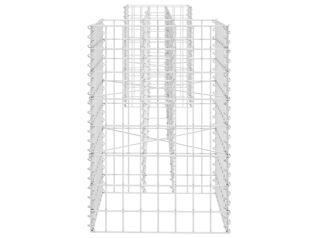 Gabion plantenbak H-vormig 260x40x60 cm staaldraad