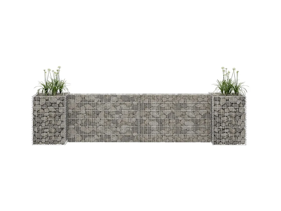 Jardinière à gabion en H Fil d'acier 260x40x60 cm WVGQ4190