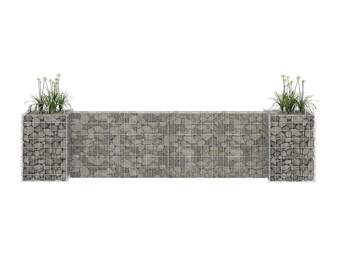 Jardinière à gabion en H Fil d'acier 260x40x60 cm WVGQ4190