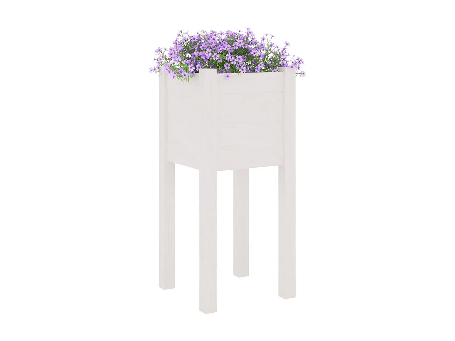 Jardinières d'extérieur 2 pcs Blanc 31x31x70 cm Bois de pin BE2628