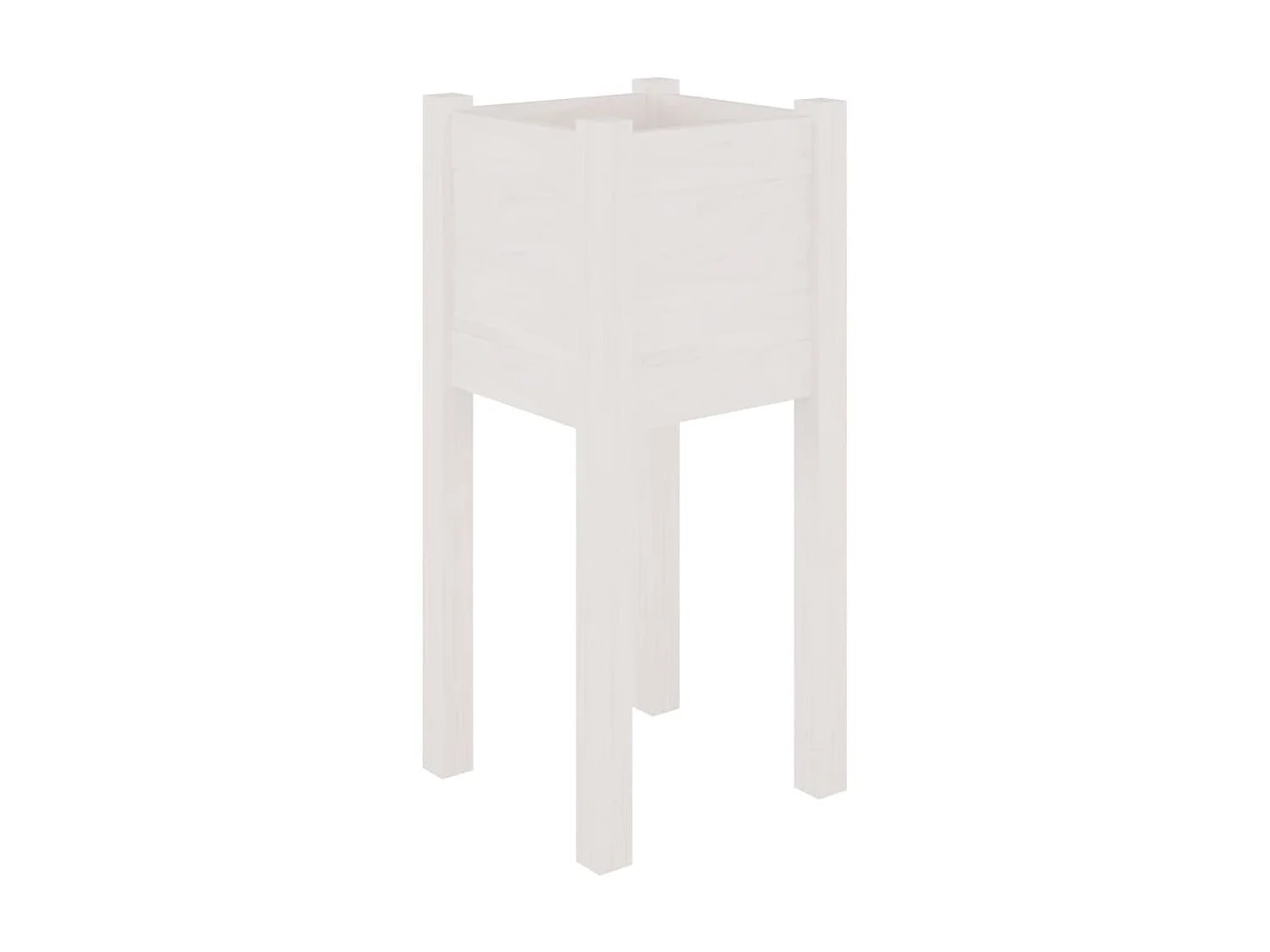 Jardinières d'extérieur 2 pcs Blanc 31x31x70 cm Bois de pin BE2628