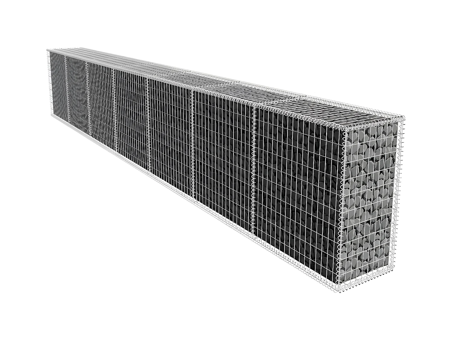Mur en gabion avec couvercle Acier galvanisé 600x50x100 cm   WVGQ7253