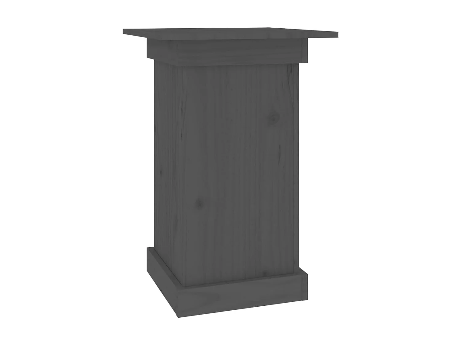 Soporte para plantas madera maciza de pino gris 40x40x60 cm ES70745