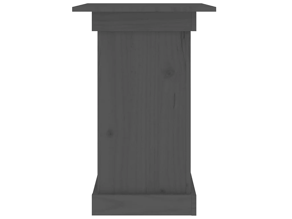 Soporte para plantas madera maciza de pino gris 40x40x60 cm ES70745