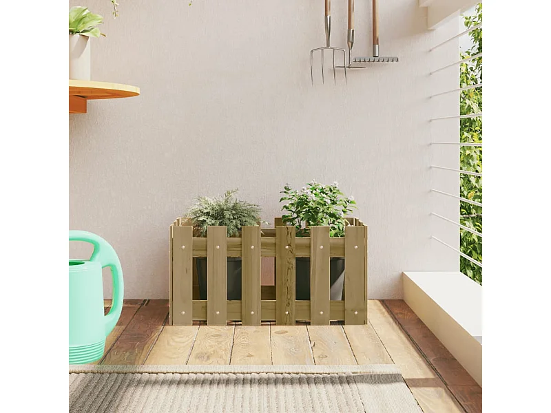 Plantenbak met hekontwerp 60x30x30 cm geïmpregneerd grenenhout NL953429