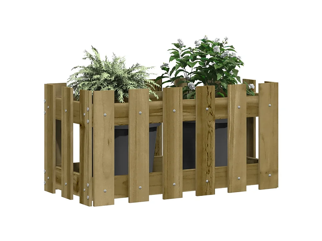 Plantenbak met hekontwerp 60x30x30 cm geïmpregneerd grenenhout NL953429