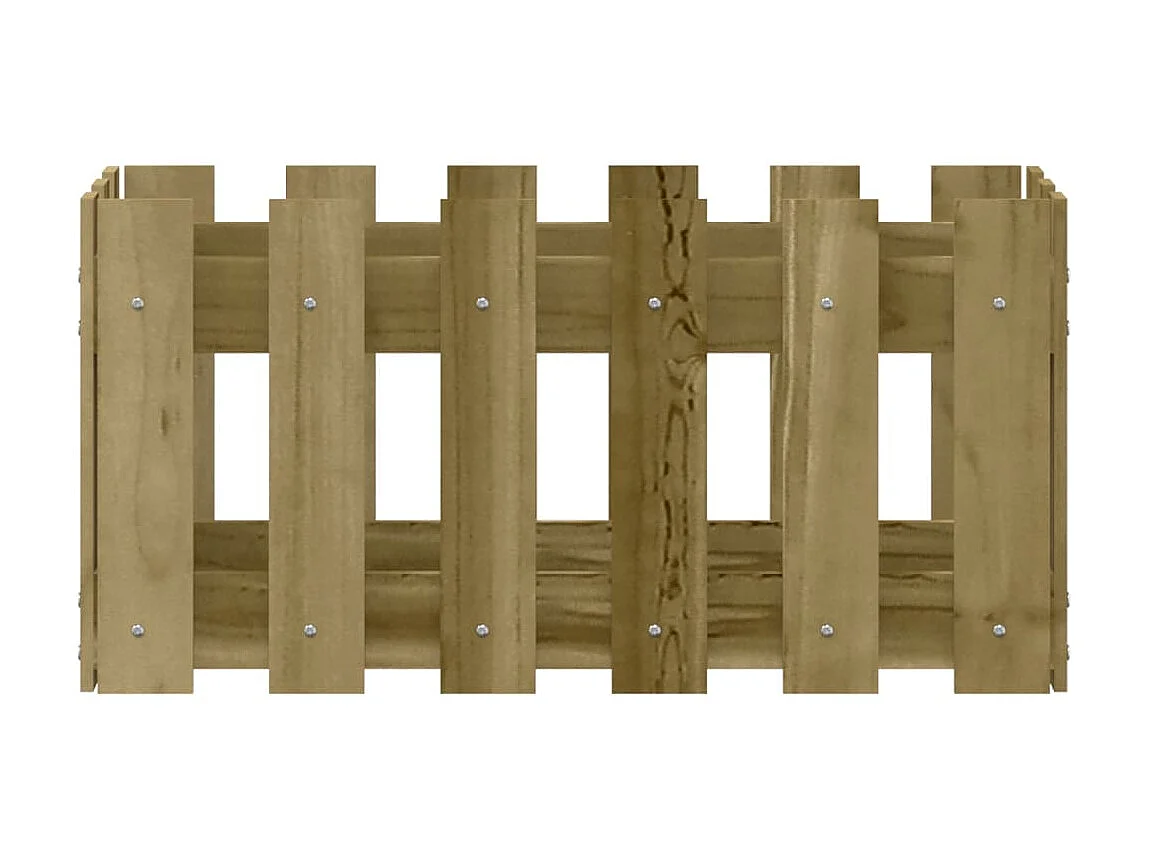 Vaso de jardim c/ design de cerca 60x30x30 cm pinho impregnado PT292491