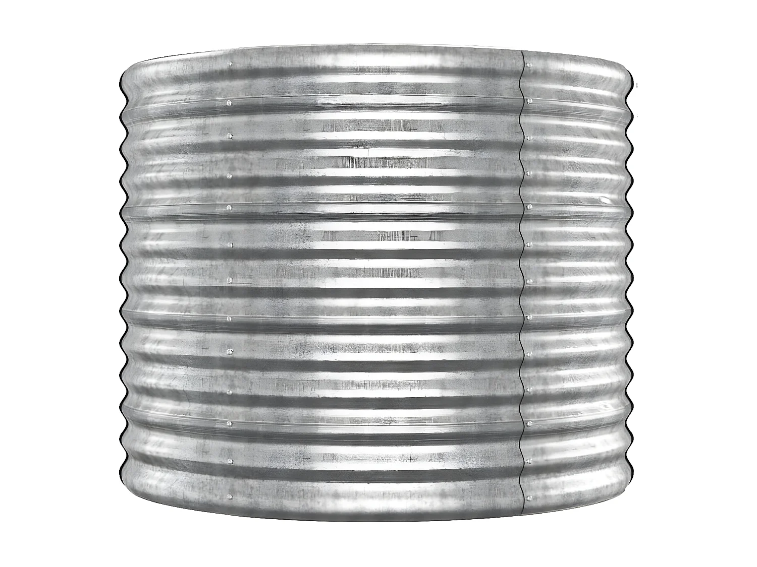 Canteiro elevado jardim 512x80x68cm aço revestido a pó prateado PT424974