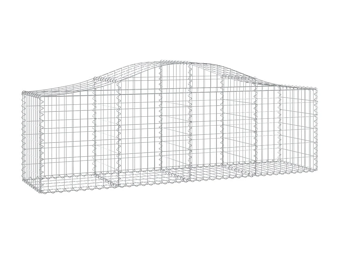 Paniers à gabions arqués 4 pcs 200x50x60/80 cm Fer galvanisé WVGQ9638