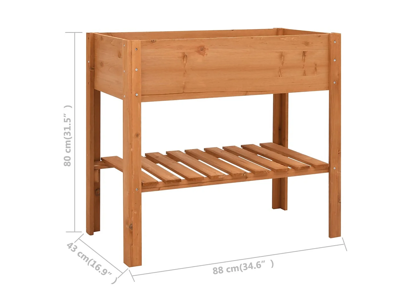 Jardinière 88x43x80 cm Bois de sapin BE4356