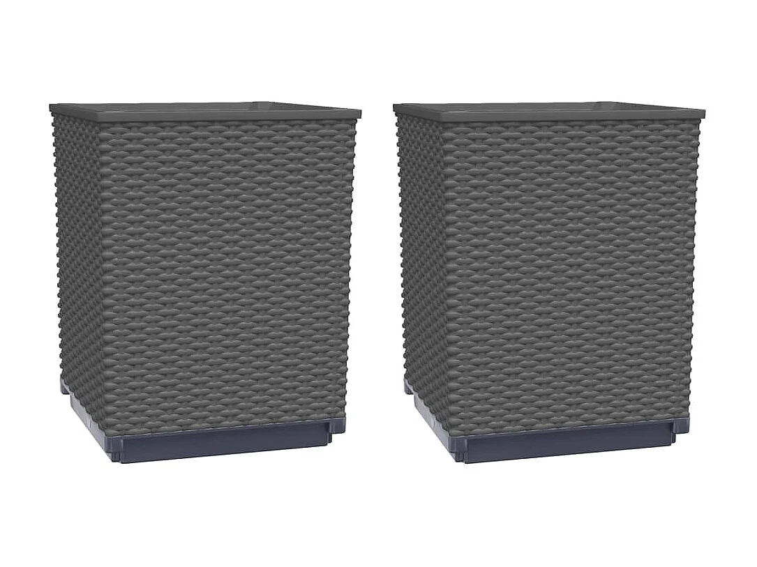 Jardinières 2 pcs noir 30x30x37 cm polypropylène BE7891