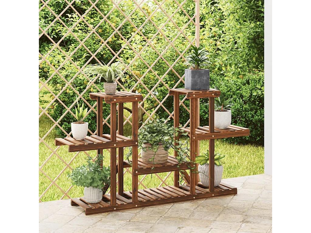 Suporte de plantas 110x25x73 cm madeira de abeto maciça PT454241