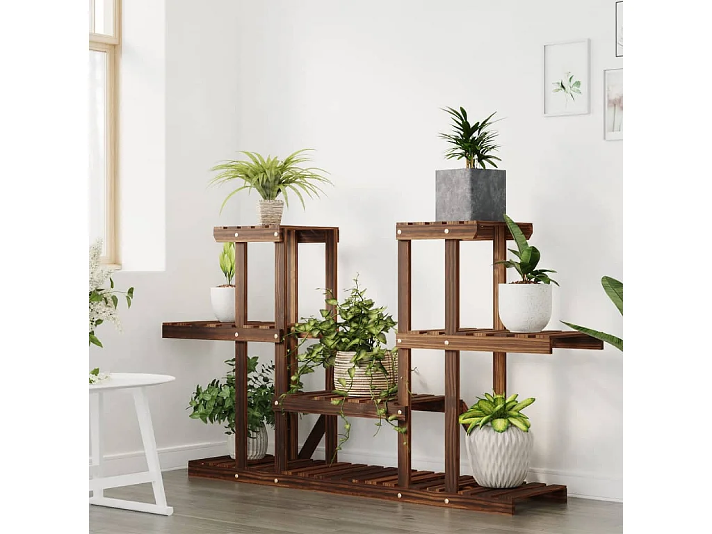 Suporte de plantas 110x25x73 cm madeira de abeto maciça PT454241