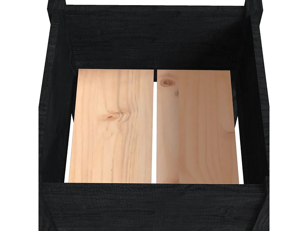 Jardinière Noir 50x50x70 cm Bois de pin massif BE1989