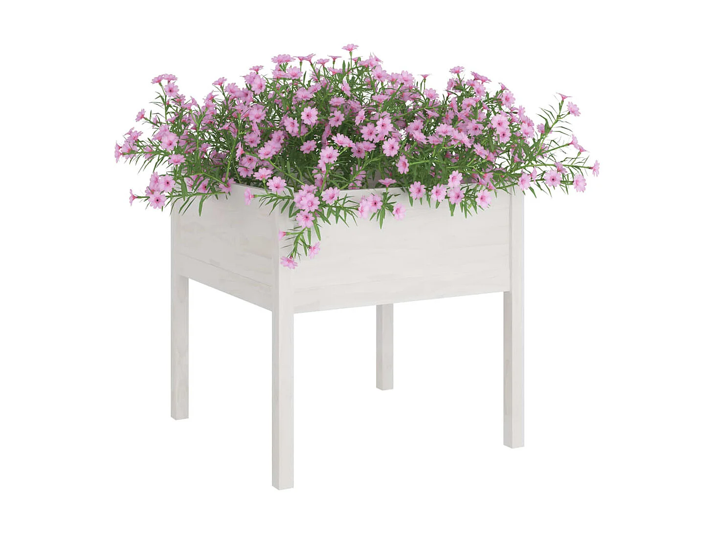 Vaso/floreira de jardim 2 pcs 70x70x70 cm pinho maciço branco PT595372