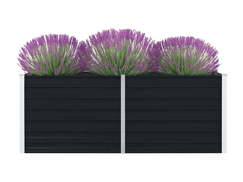 Jardinière 160 x 80 x 45 cm Acier galvanisé Anthracite BE4030