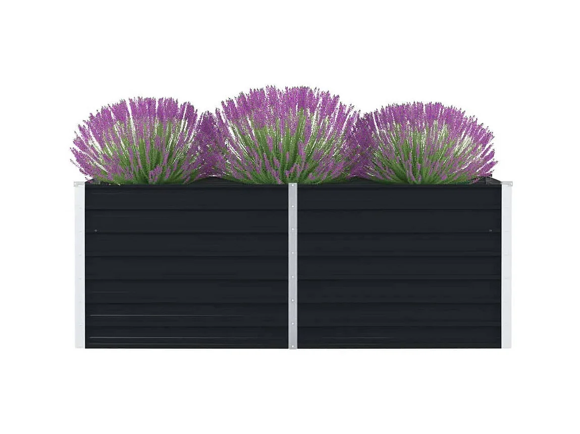 Jardinière 160 x 80 x 45 cm Acier galvanisé Anthracite BE4030