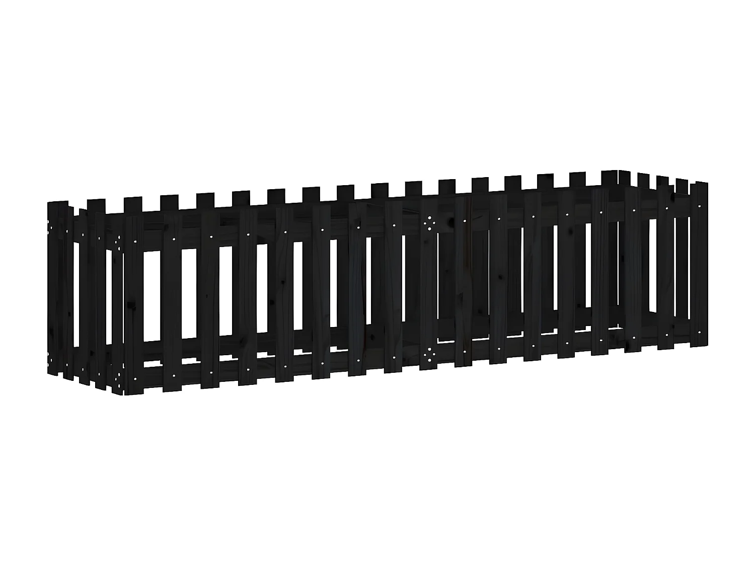 Plantenbak verhoogd hekontwerp 200x50x50 cm grenenhout zwart