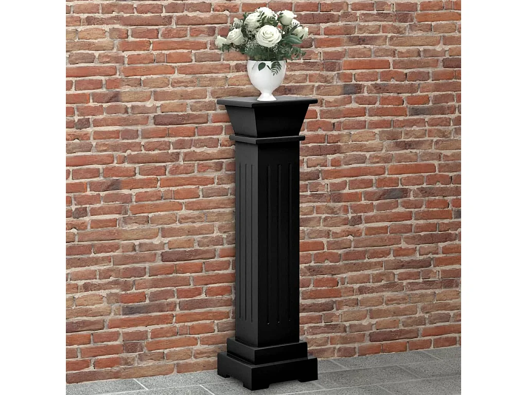 Suporte p/ plantas pilar quadrado 17x17x66 cm MDF preto PT639558