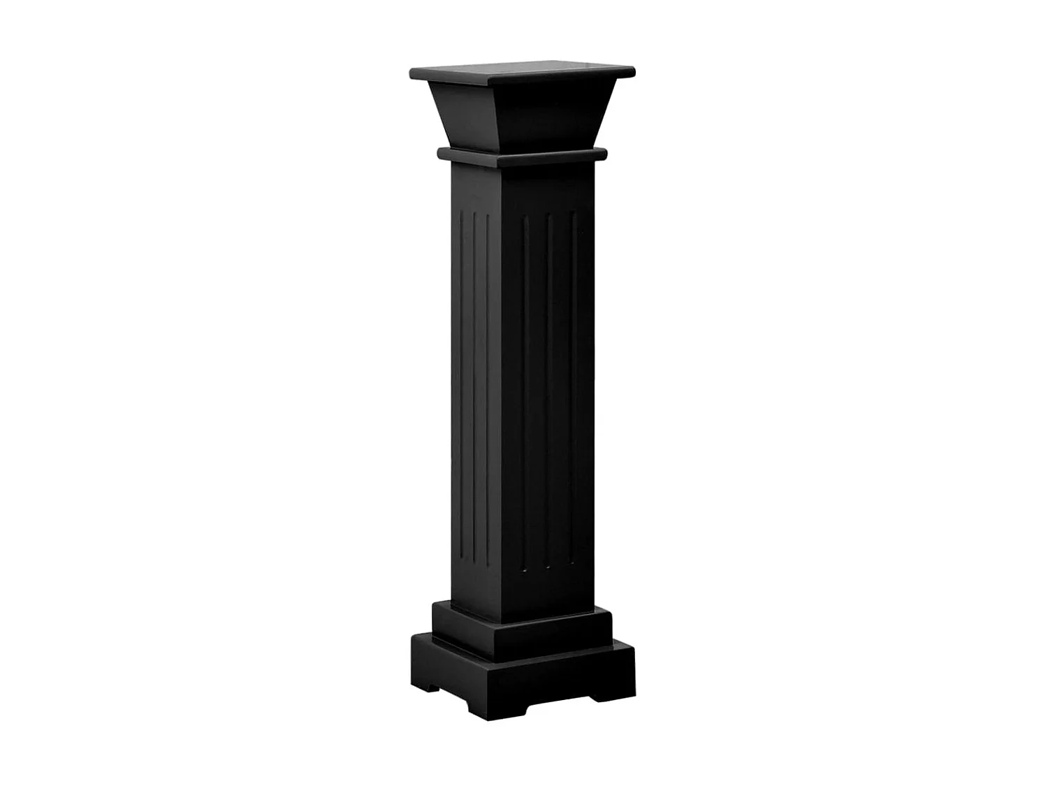 Suporte p/ plantas pilar quadrado 17x17x66 cm MDF preto PT639558