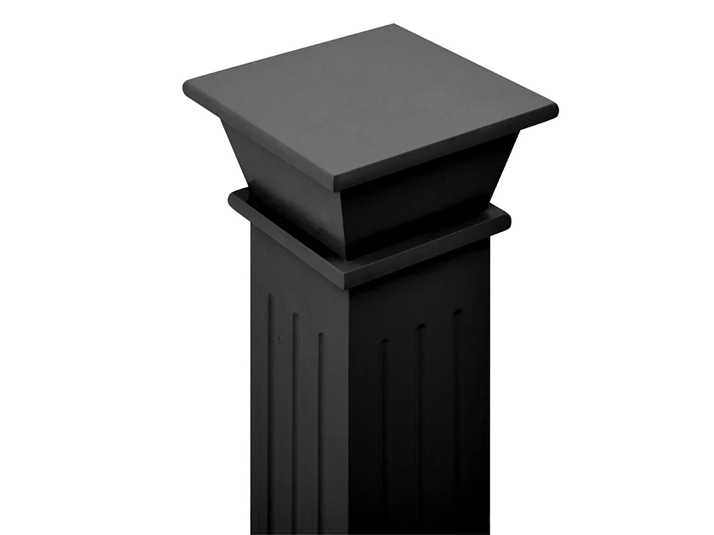 Jardinière Support pilier classique carré pour plantes Noir 17x17x66cm MDF BE3247