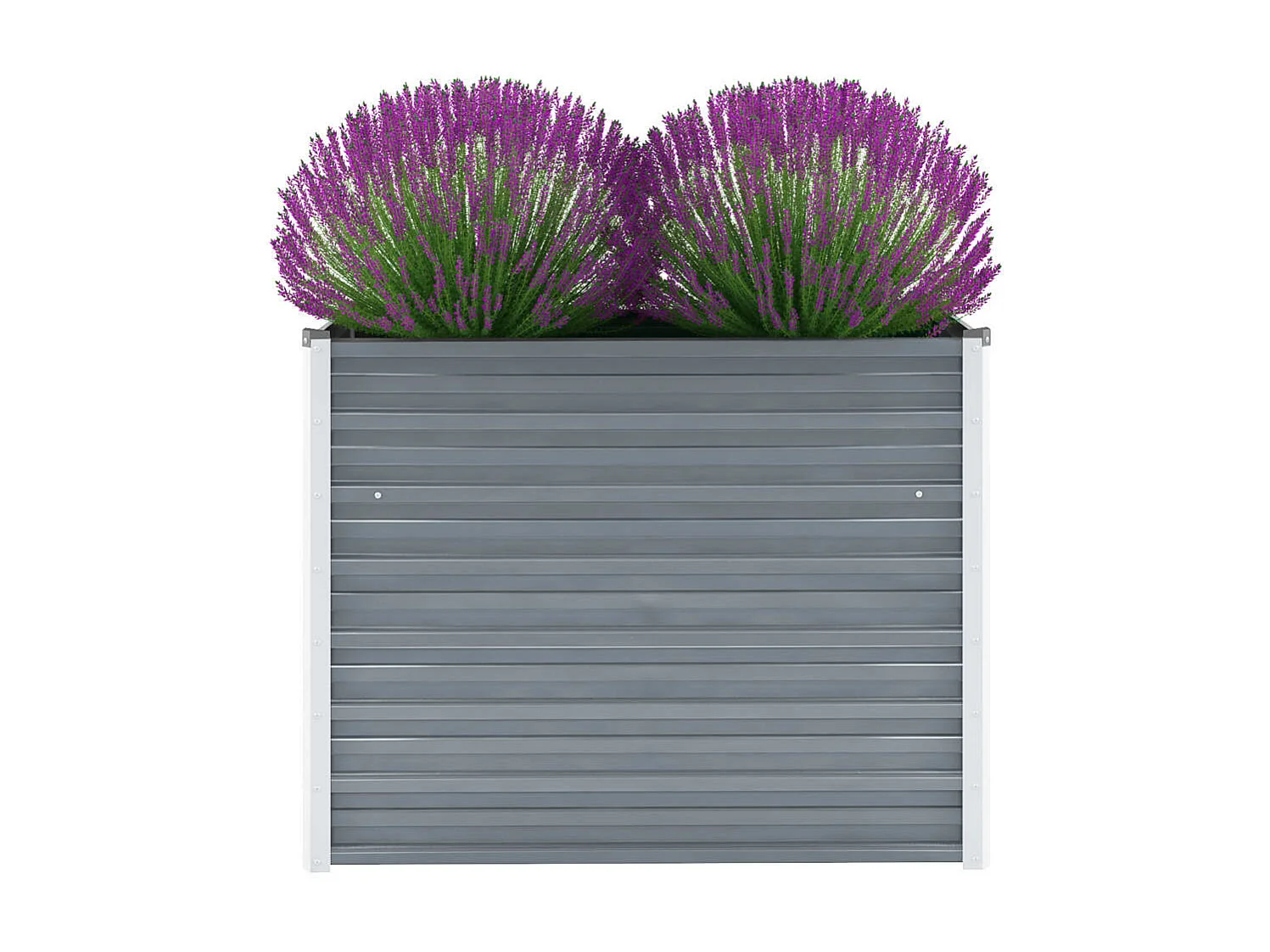 Jardinera de jardín de acero galvanizado gris 100x40x77 cm ES71283