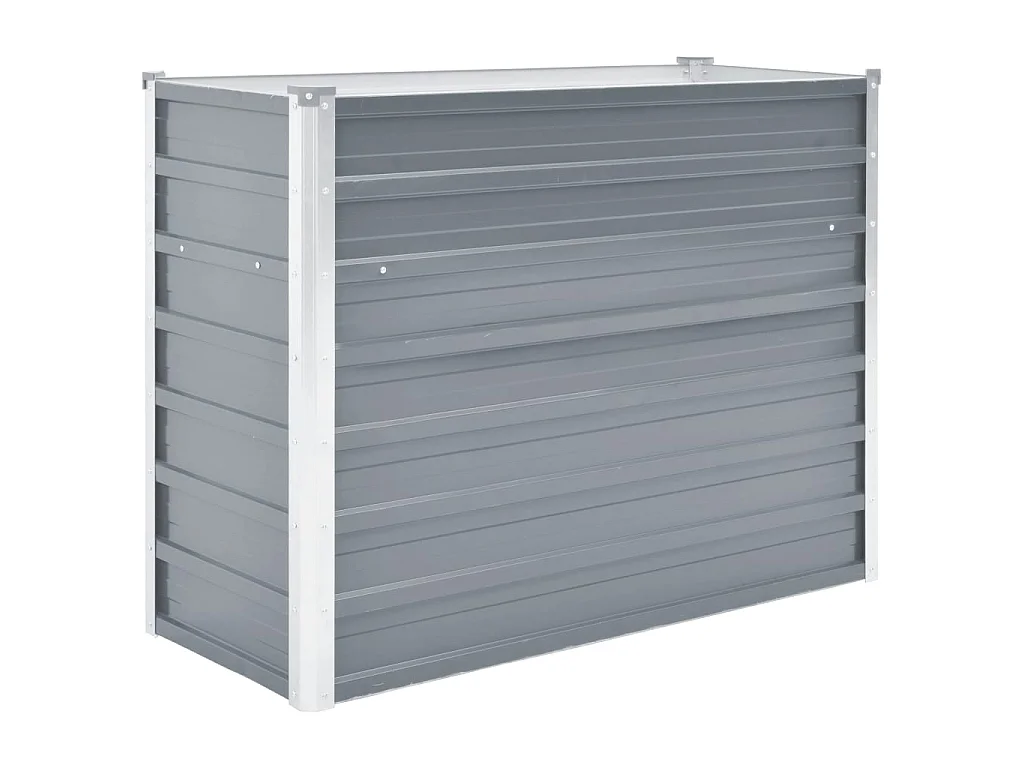 Jardinera de jardín de acero galvanizado gris 100x40x77 cm ES71283