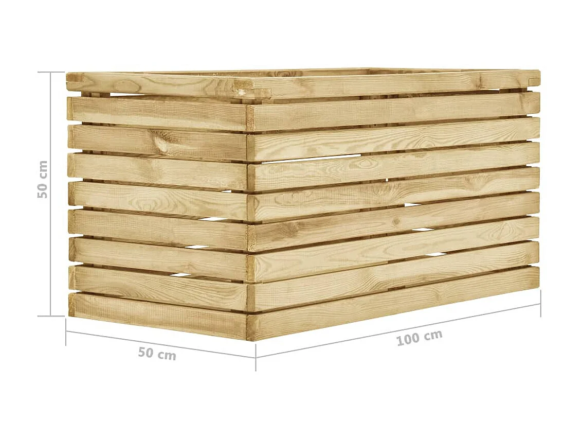 Jardinera de madera de pino impregnada 100x50x50 cm ES90702