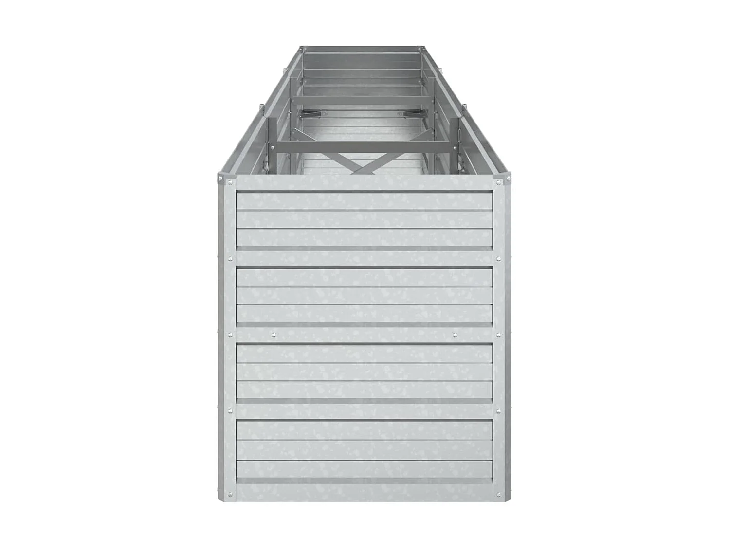 Jardinera de acero galvanizado plateado 240x40x45 cm ES87834