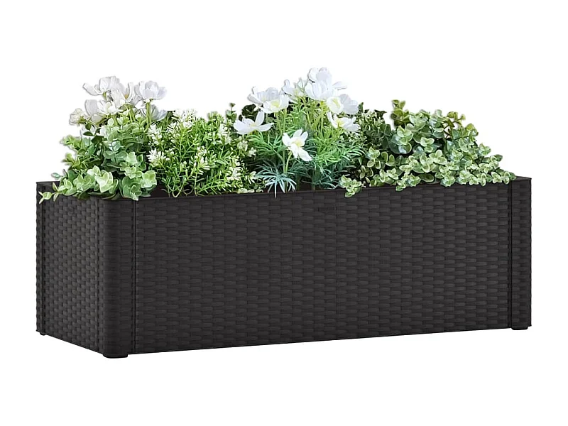 Jardinera con sistema de riego automático antracita 100x43x33 cm ES63361