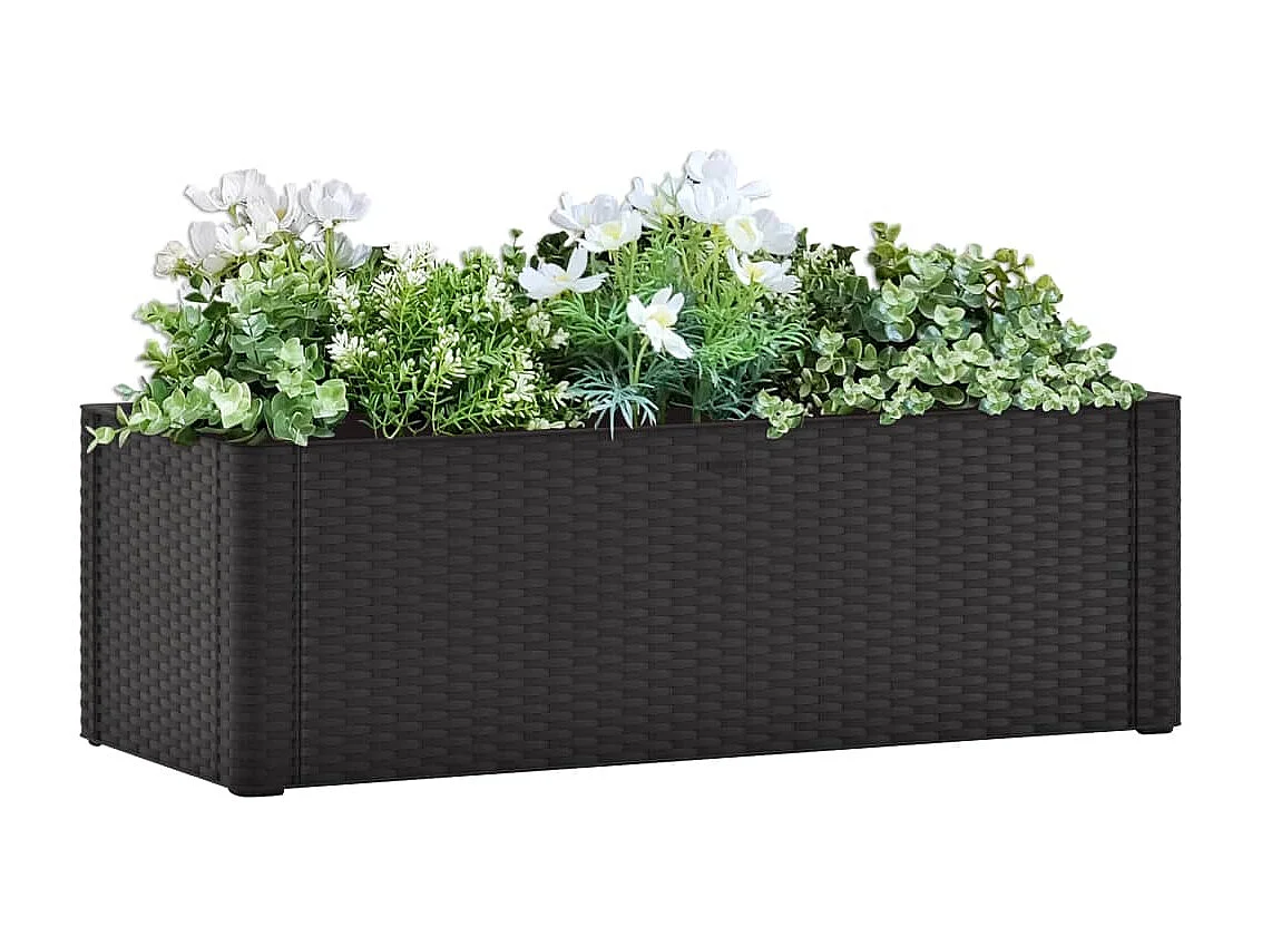 Jardinera con sistema de riego automático antracita 100x43x33 cm ES63361