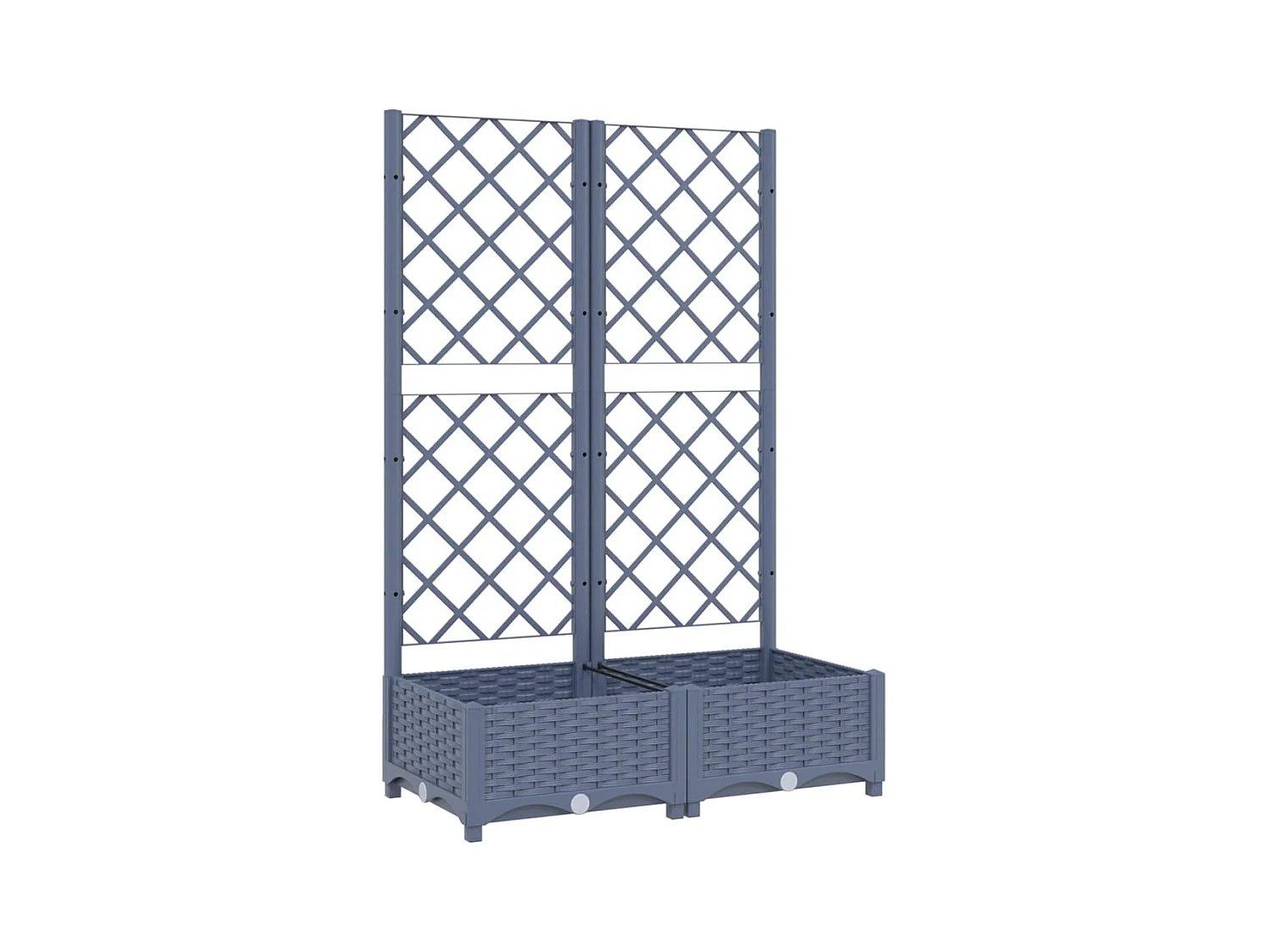 Jardinière avec treillis Gris foncé 80x40x121,5 cm PP BE5691