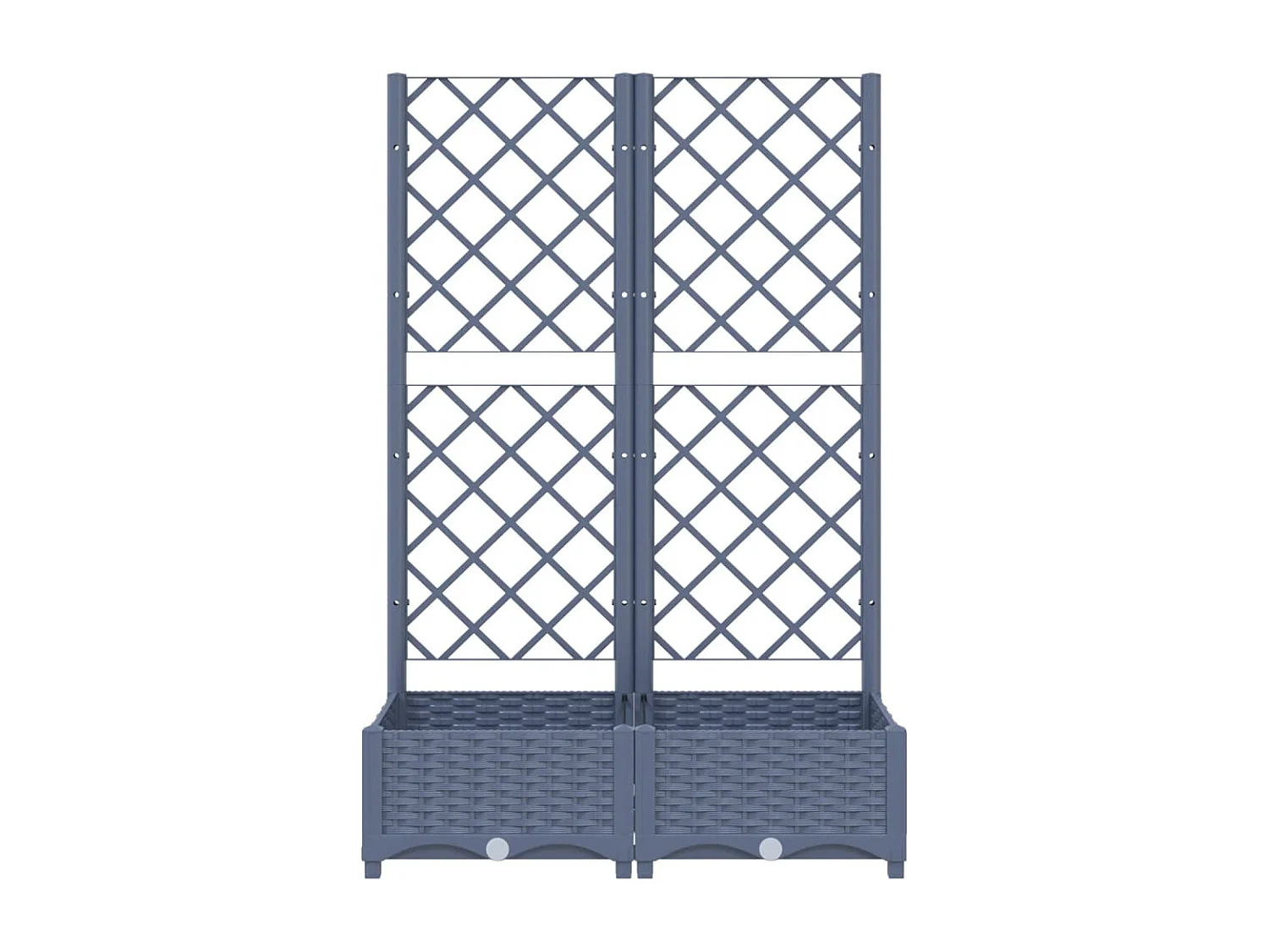 Jardinière avec treillis Gris foncé 80x40x121,5 cm PP BE5691