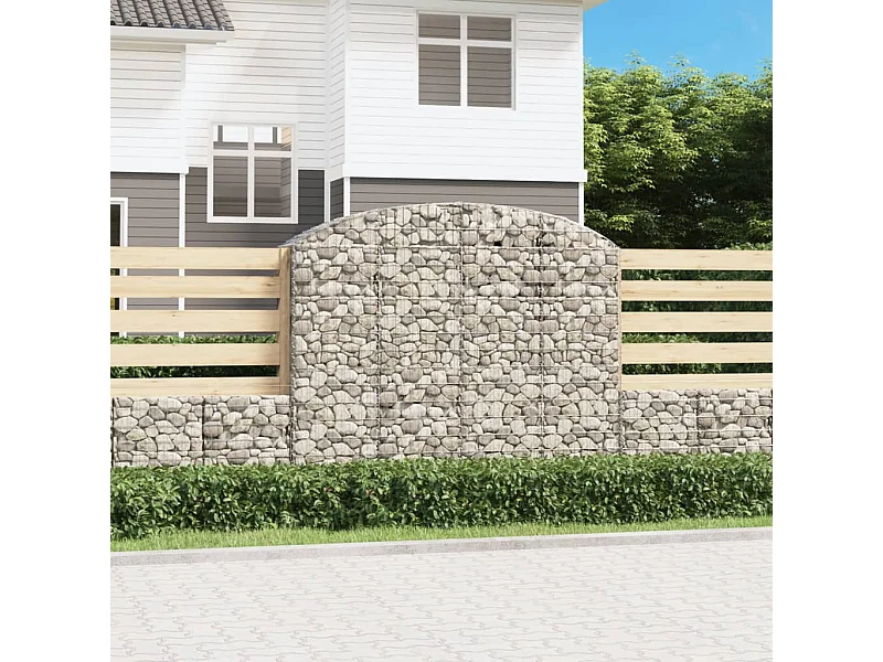 Cesta gaviones forma arco hierro galvanizado 200x50x160/180 cm ES30584