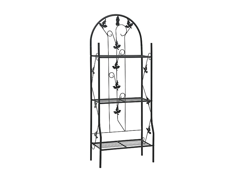 Jardinière Support à plantes 3 niveaux Noir 52x28x128 cm Fer BE1239