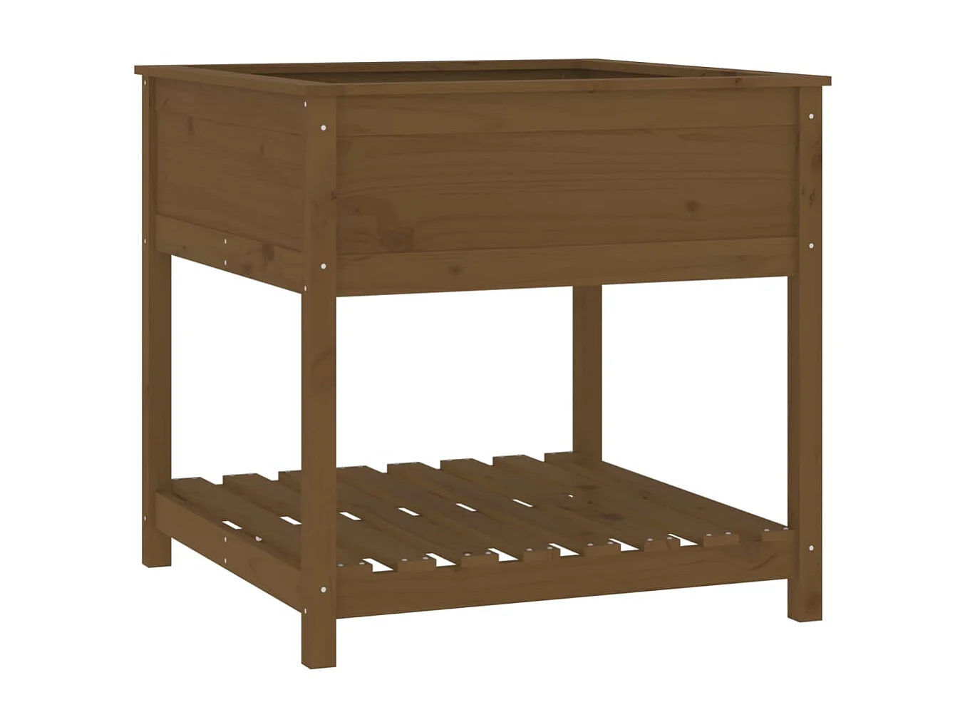 Jardinière avec étagère Marron miel 82,5x82,5x81 cm Bois de pin BE3917