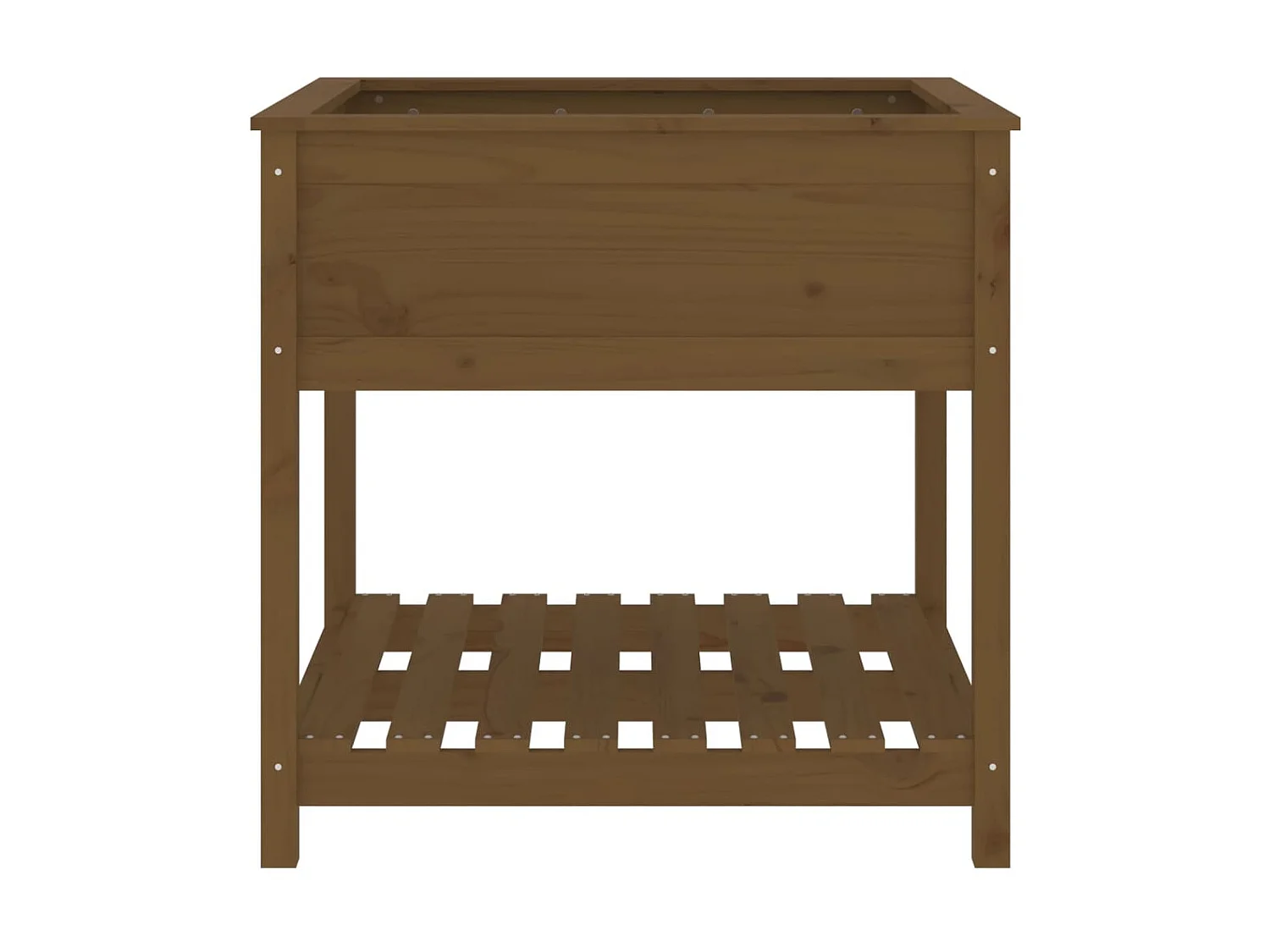 Jardinière avec étagère Marron miel 82,5x82,5x81 cm Bois de pin BE3917