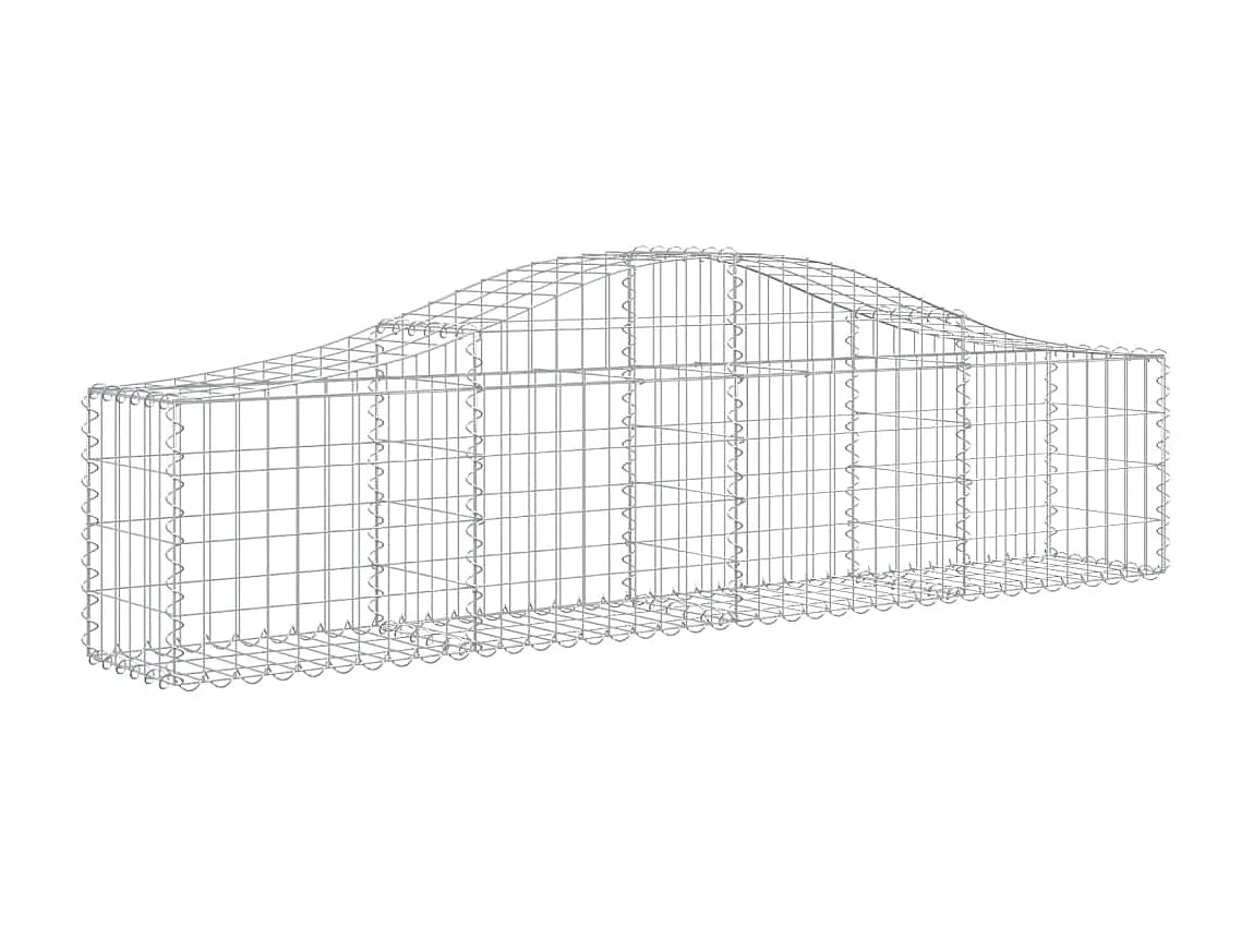 Cestos gabião arqueados 7 pcs 200x30x40/60 cm ferro galvanizado PT503389