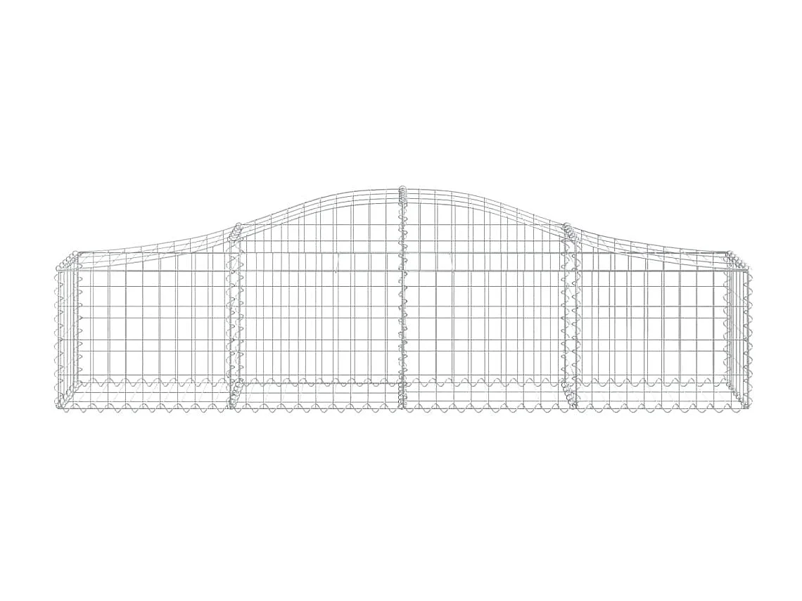 Cestos gabião arqueados 7 pcs 200x30x40/60 cm ferro galvanizado PT503389