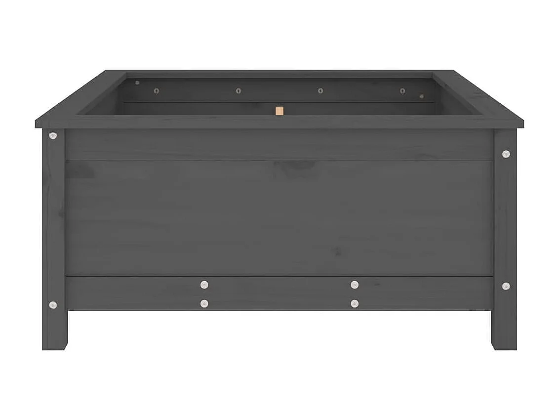 Jardinière gris 82,5x82,5x39 cm bois massif de pin BE7801