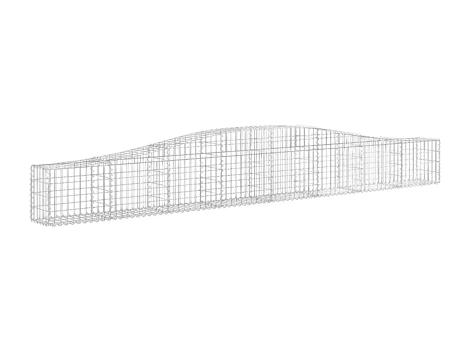 Paniers à gabions arqués 2 pcs 400x30x40/60 cm Fer galvanisé WVGQ3560