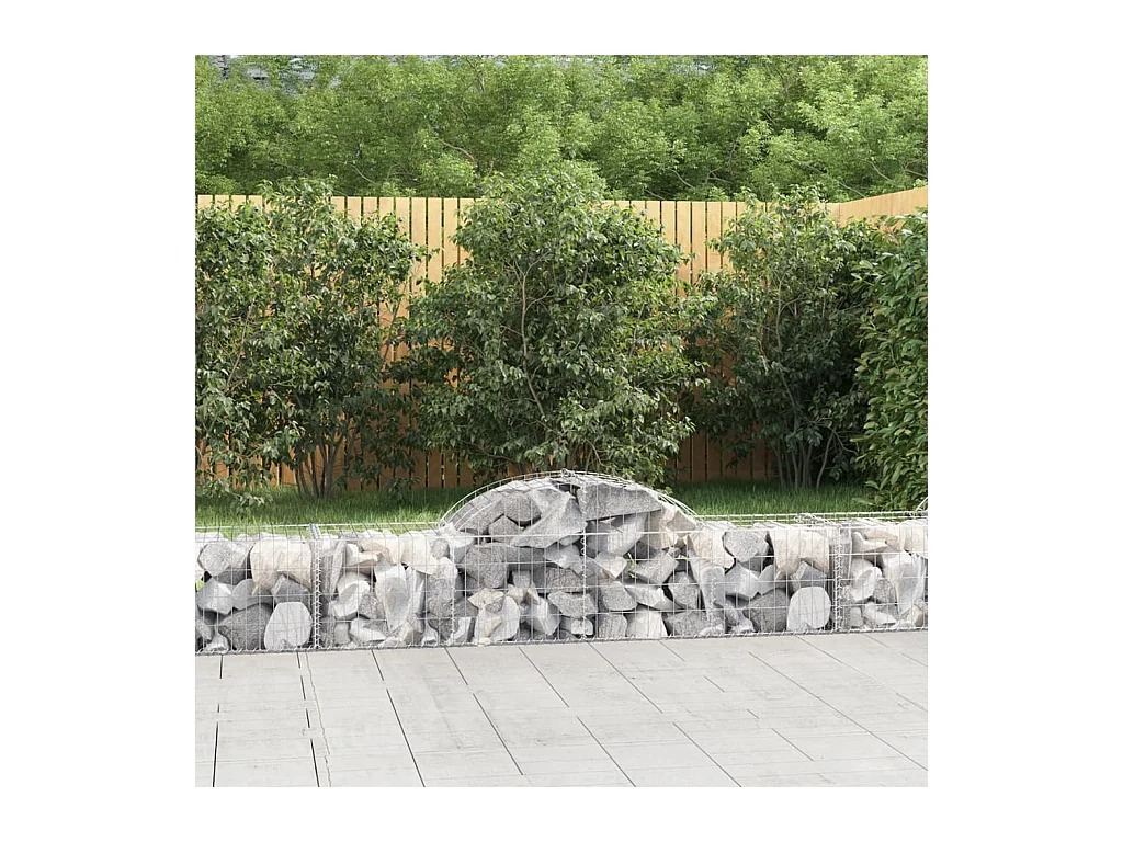 Panier de gabions arqué 200x50x40/60 cm Fer galvanisé WVGQ5010