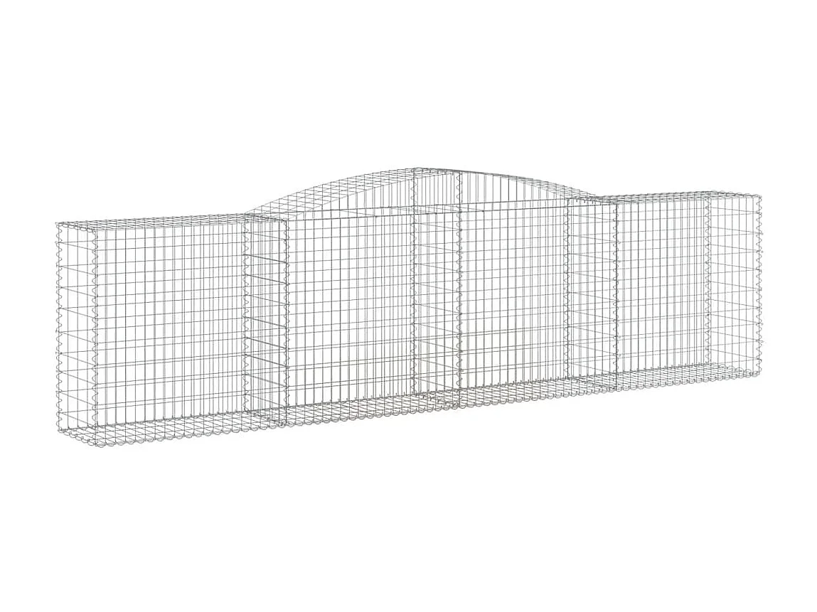 Paniers à gabions arqués 2 pcs 400x50x100/120 cm Fer galvanisé WVGQ7579